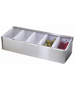 5-compartment Stainless Steel Condiment Dispenser
