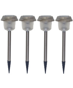 Grip 4-piece Silver Solar Light Set