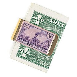 Brass Train Stamp Money Clip