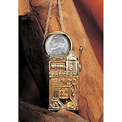 Slot Machine Pin/ Pendant with Jefferson Nickel