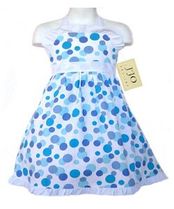 JoJo Designs Infant's Blue and White Halter Dress
