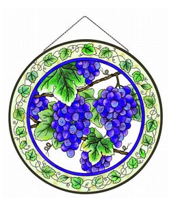 Vineyard Art Glass Suncatcher Window Panel