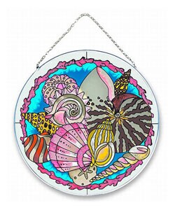 Shells Art Glass Suncatcher Window Panel