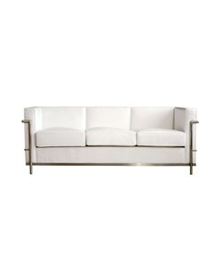 LC White Leather Sofa
