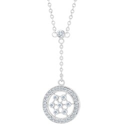 Sterling Silver CZ Designer-inspired Drop Necklace
