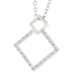 Sterling Silver 1/10ct TDW Diamond Chip Necklace