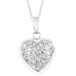 Sterling Silver CZ Bubble Heart Necklace