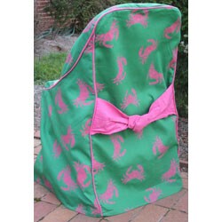 Pink/ Green Crab Folding Chair Covers (Set of 4)