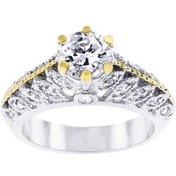 Two-toned Antique-inspired CZ Ring