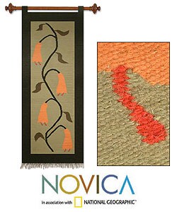 'Cantuta Flower' Wool Tapestry (Peru)