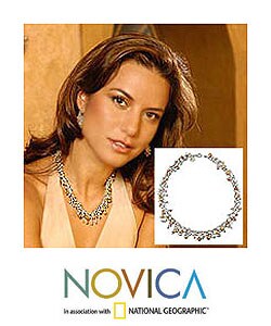 'Pearls Dance in the Aztec Sun' Silver Choker (Mexico)
