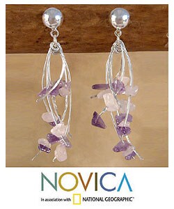 Amethyst 'Fireworks' Earrings (Peru)