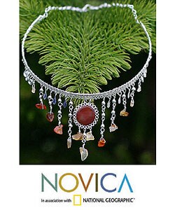 'Peruvian Sun' Silver Agate Choker (Peru)