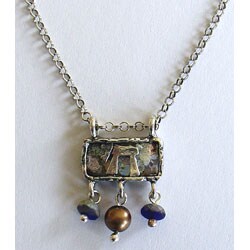 'Chai' Roman Glass Crystal Bead Necklace (Israel)