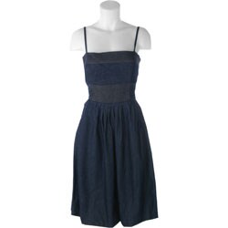 A-List Spaghetti Strap Pleated Denim Dress