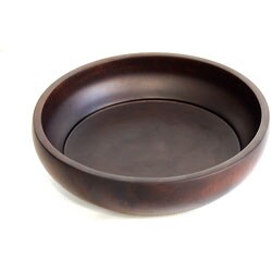 Hand-carved Dark Walnut Finish Wooden Bowl