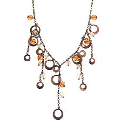 1928 Jewelry Baubles Coppertone and Citrine Hues Necklace