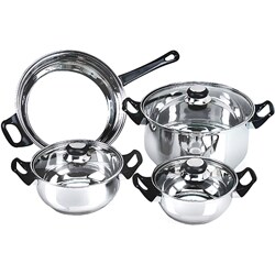 Easy-clean Stainless Steel 7-piece Cookware Set