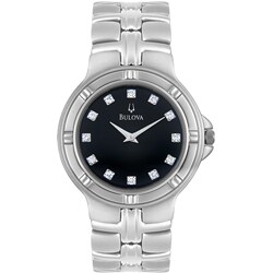 Bulova Men's Diamond Stainless Steel Watch