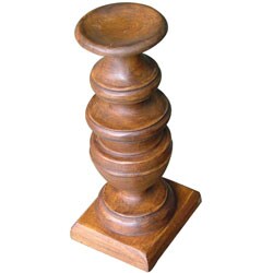 Hand-carved Natural Wood Candleholder