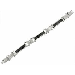 Stainless Steel and Black Carbon Fiber Bracelet