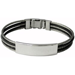 Stainless Steel Nameplate Bangle Bracelet