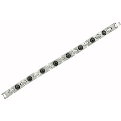 Stainless Steel and Hematite Accent Bracelet