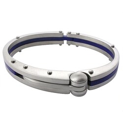 Stainless Steel and Rubber Hinged Bangle Bracelet