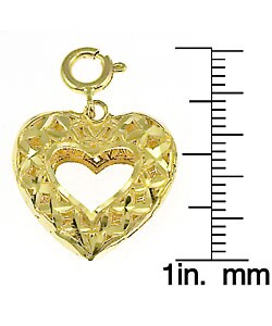 14k Yellow Gold Heart Charm