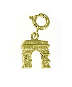 14k Yellow Gold Arc de Triumph Charm