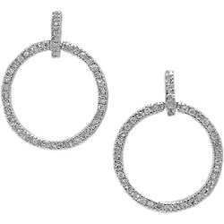 Sterling Silver Cubic Zirconia Circle Earrings