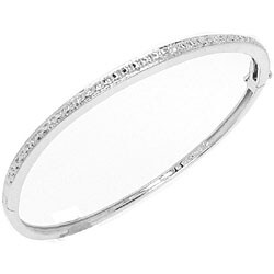 Sterling Silver Diamond Accent Bangle