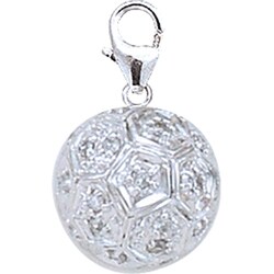 14k Gold 1/10ct TDW Diamond Soccer Ball Charm