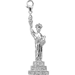 14k Gold 1/10ct TDW Diamond Statue of Liberty Charm