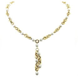 1928 Jewelry Goldtone Aged White Bead Necklace