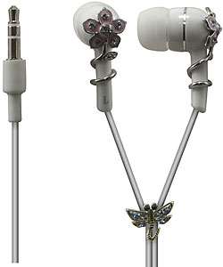 Jeweled and Flowered Earbud Headphones