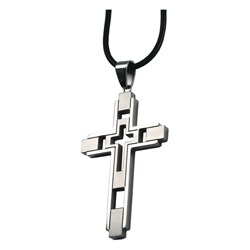 Stainless Steel Square Cross Design Necklace