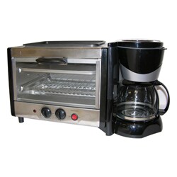 4-in-1 Breakfast Maker Toaster Oven/ Coffee Maker
