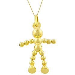 14k Yellow Gold Bead Boy Pendant