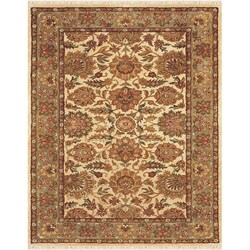 Hand-tufted Ivory/ Light Green Wool Rug (2'3 x 8')