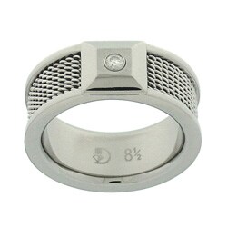 Diamante di Uomo Steel 1/10ct TDW Diamond Band