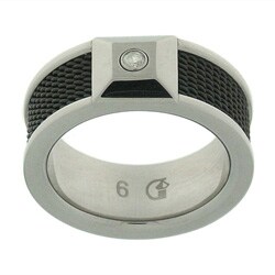 Diamante di Uomo Steel 1/10ct TDW Diamond Band