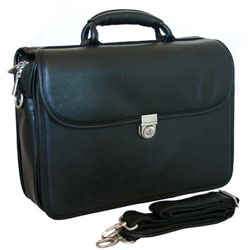 Jourdan Leather Flap-over Computer Portfolio Case