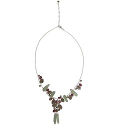 Sterling Silver Gemstone and FW Pearl Necklace (4 mm)