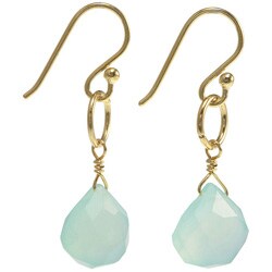 18k Goldplated Baby Blue Chalcedony Earrings