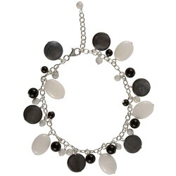 Sterling Silver Black and White Gemstone Bracelet