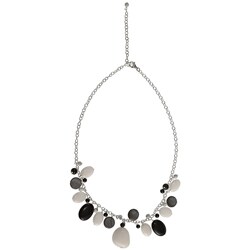 Sterling Silver Black and White Gemstone Necklace