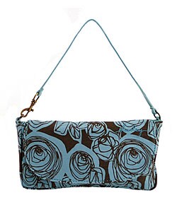 Hurley 'Gabby' Floral Turquoise and Cocoa Clutch