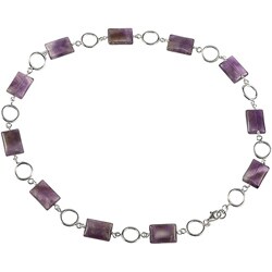 Sterling Silver Amethyst Link Necklace