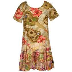 Jam's World Women's Hibiscus Ukulele Print Dress
